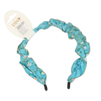 Girls' Floral Ruched Fabric Headband – | Soft & Comfortable Hair Accessory| Elegant floral print | Lightweight and comfortable for all-day wear | Smooth inner band for a secure fit.