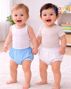 Baby waterproof diaper pants (nappy covers) Luxe Moms Babe (Blue & White in 1 Set)