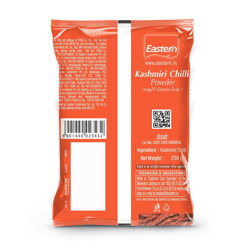 Kashmiri Red Chilli Powder| Eastern  |Rich Natural Colour | Low Pungency Red Chilli | Vibrant Colour, Gentle Heat | Authentic Indian Spice | Premium Quality Lal Mirch | 250 g |
