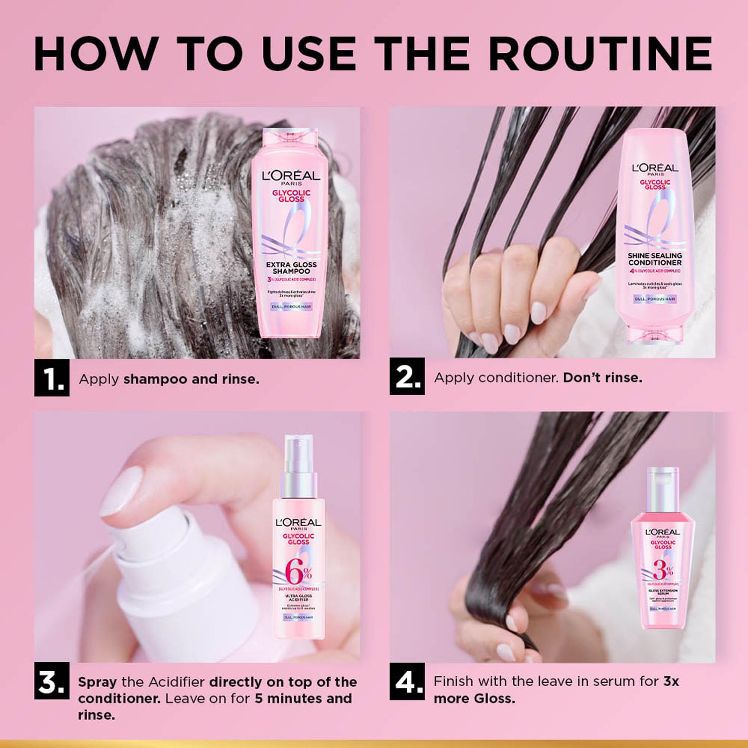 LOREAL Paris Glycolic Gloss Shine Boosting Shampoo