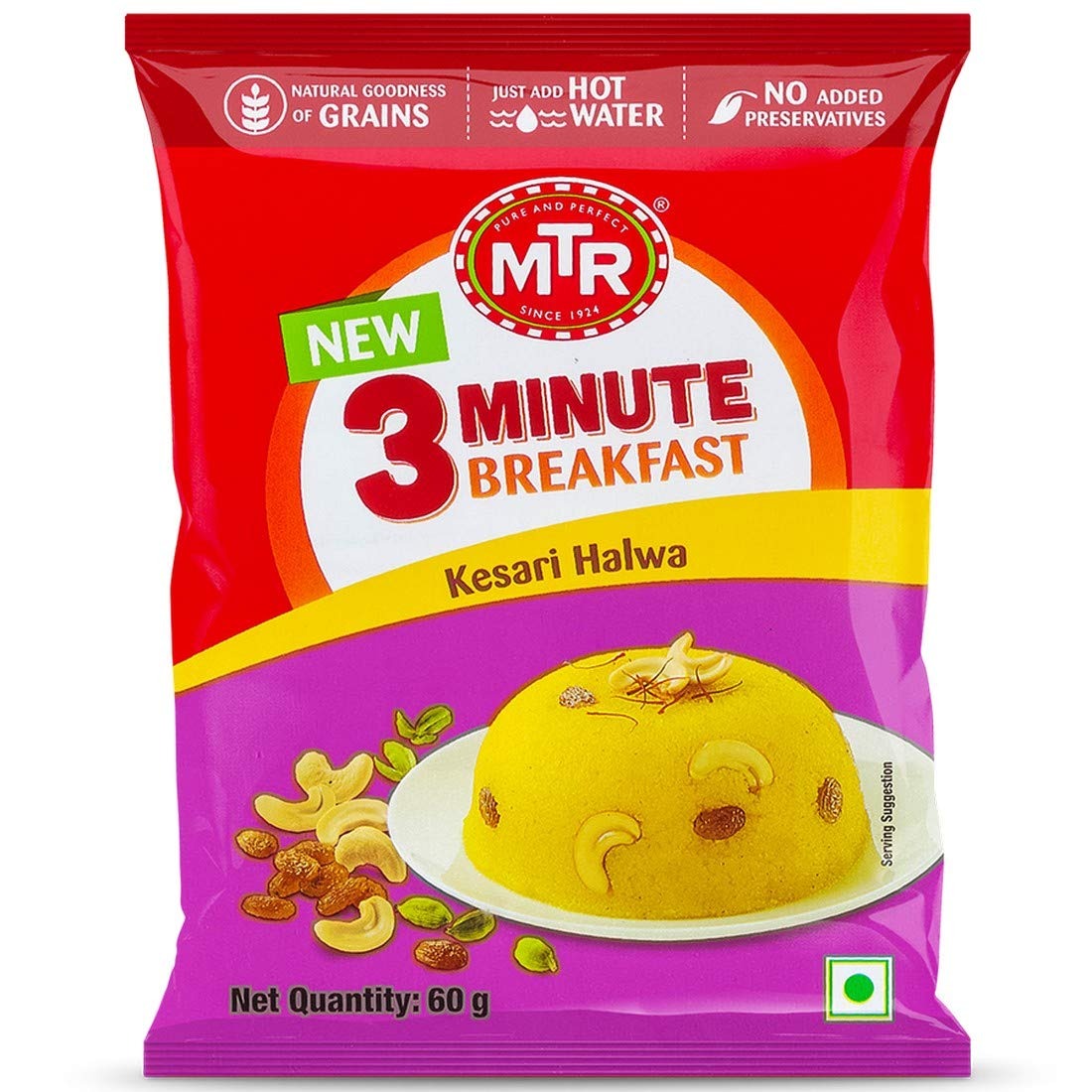 Kesari Halwa - MTR 3 Mins Breakfast Kesari Halwa Pouch,MTR Kesari Halwa  |MTR 3 Mins Kesari|  MTR Kesari Pouch|  Instant Kesari Halwa | Ready Kesari Mix|MTR Instant Sweet|  MTR Breakfast Dessert|  3 Minute Kesari|  Easy Kesari Halwa|