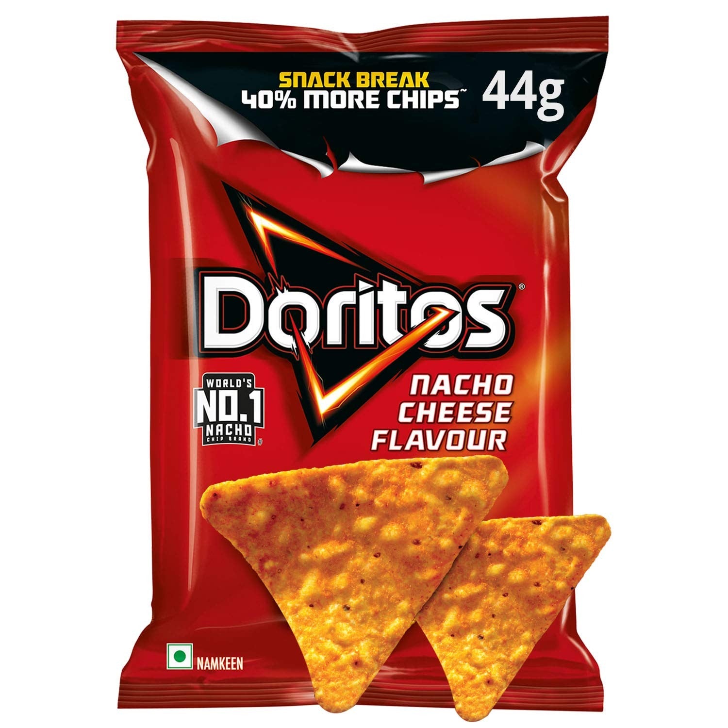 Doritos - Doritos Nacho Chips | Nacho cheese tortilla chips | Crunchy corn tortilla chips | Cheese flavored nachos | Mexican style tortilla chips | Nacho chips for parties | Doritos triangle chips | Cheesy crunchy chips | Nacho cheese corn snacks