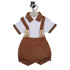 Baby Boy Cotton Dungaree Romper Set 1-3 MONTHS