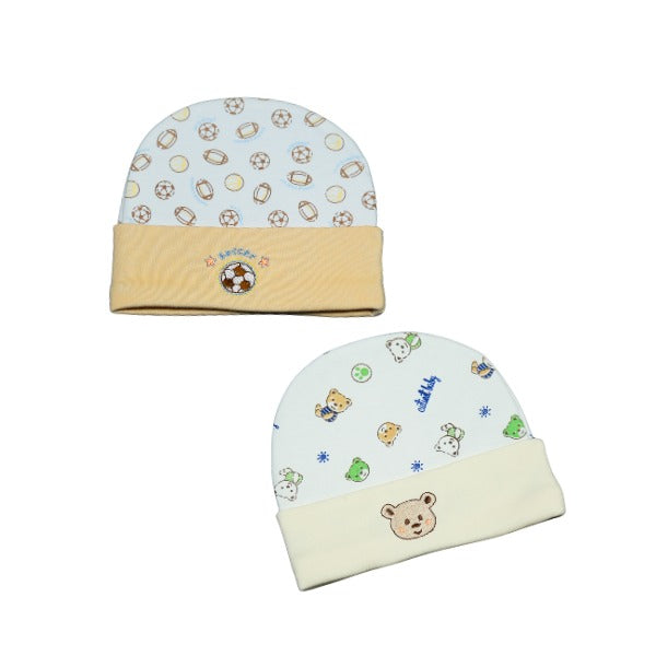 Baby Hat Cap 2-Pack – Soft Cotton, Unisex (0–9 Months)