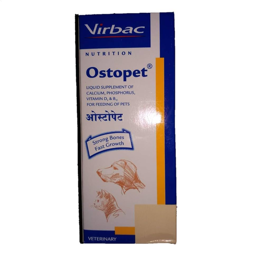 Virbac Calcium Supplement Syrup for Dogs & Cats,pet bone health syrup, Ostopet calcium syrup, vet‑formulated pet supplement, liquid calcium dog cat feed