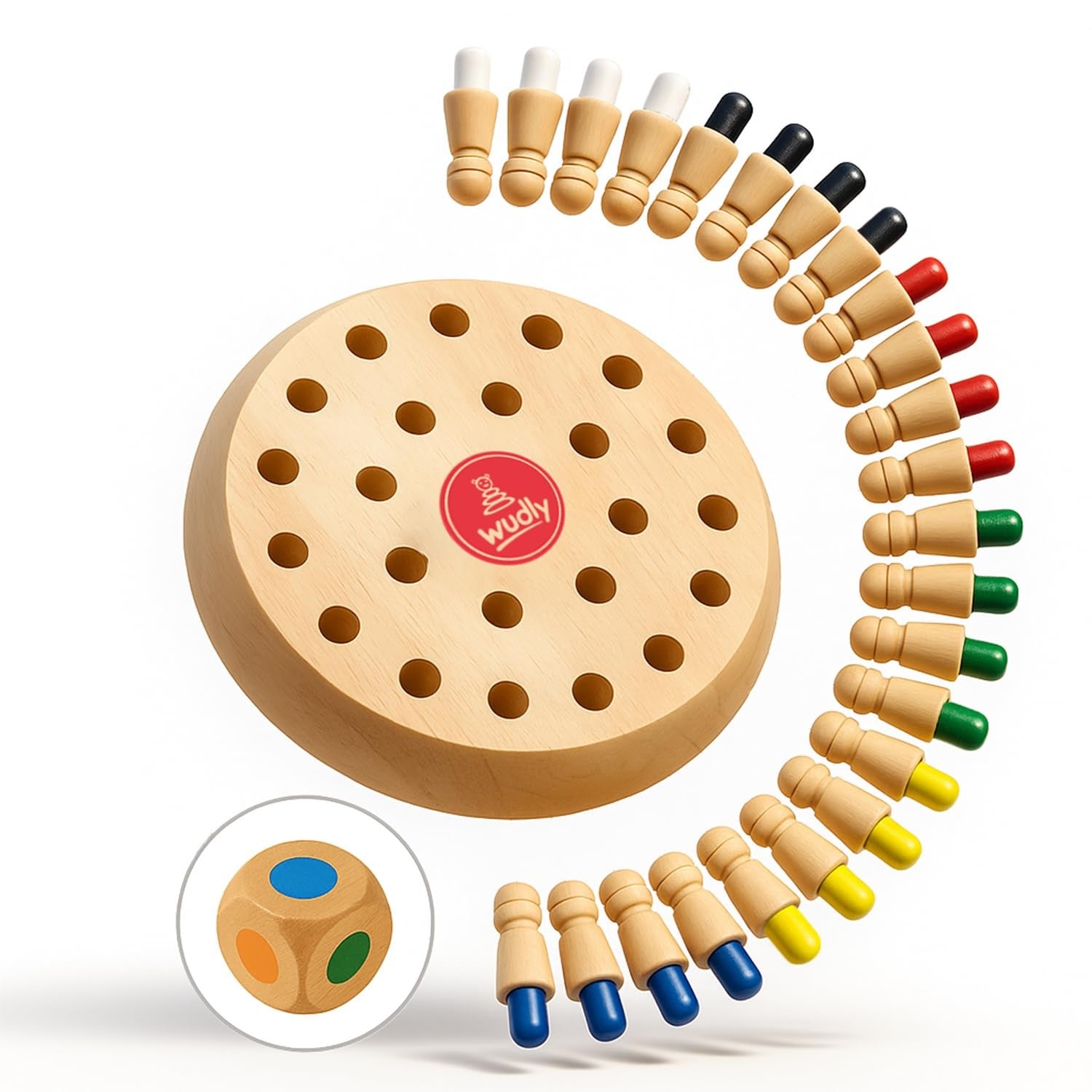 Chess Wooden Color Memory Game  - Wooden Memory Chess Game | Memory Game for Kids | Preschool Learning Toy | Early Learning Wooden Toy | Logic and Thinking Game | Focus and Concentration Game