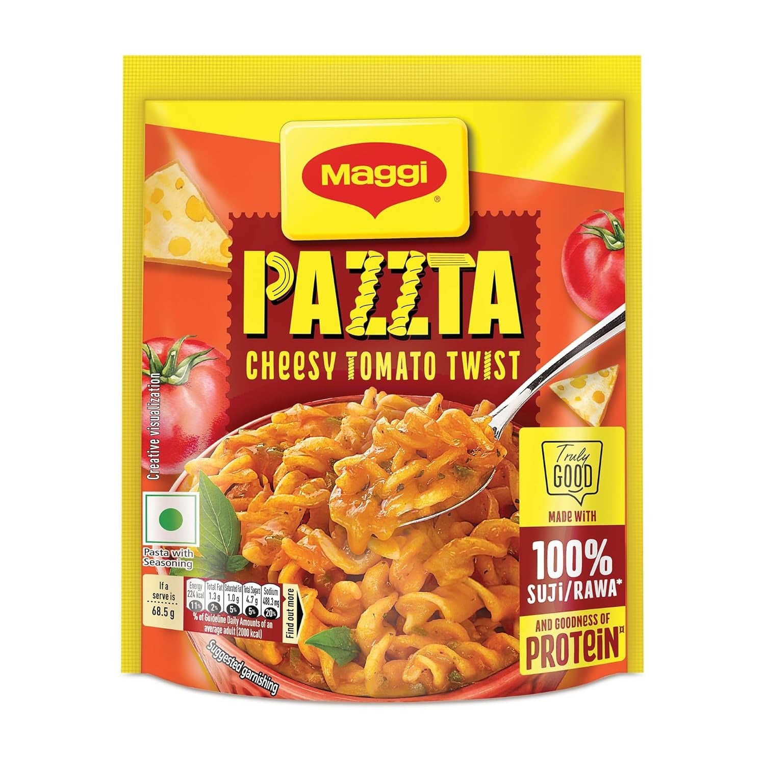 Maggi PAZZTA - Maggi PAZZTA Instant Pasta - Cheesy Tomato Twist,Vegetarian,68.5 G |Ready-to-Cook Pasta | Quick Pasta Meal | Maggi Cheesy Pasta | Instant Noodles Alternative|  Easy Pasta Snack