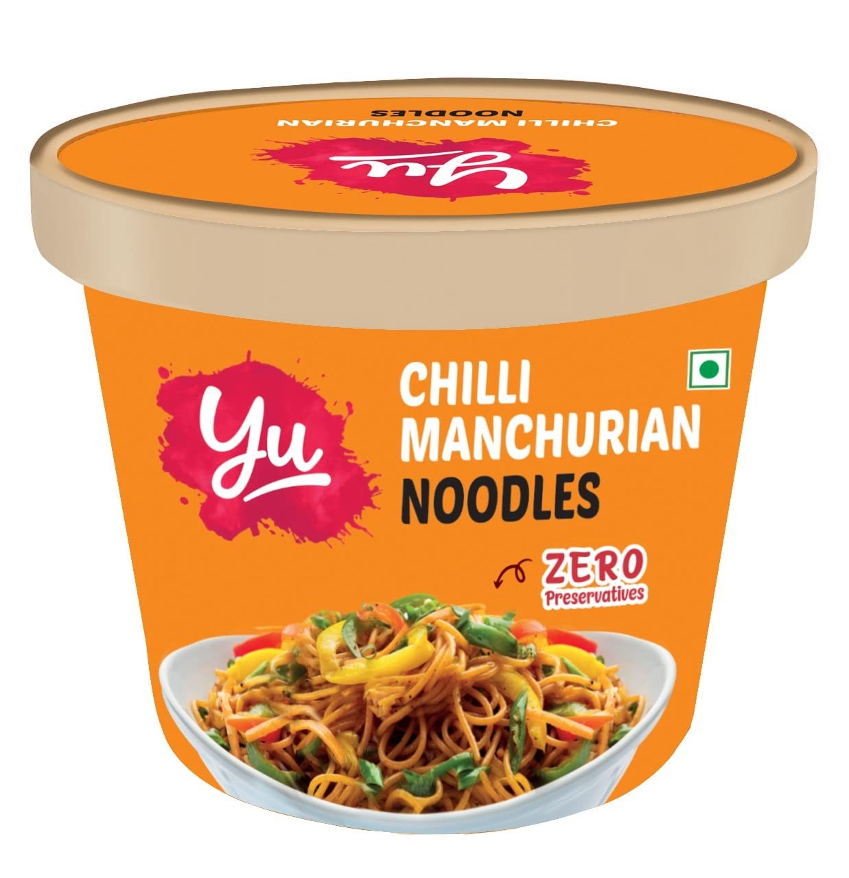 Noodles - Yu Foodlabs Chilli Manchurian Cup Preservative Free Noodles-Wheat Saucy Noodles-No Preservatives-100% Natural & Veg-Ready To Eat Instant Noodles In 5 Mins