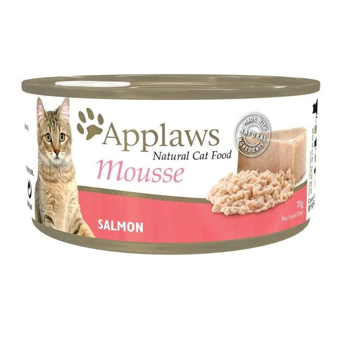Applaws Salmon Mousse Cat Wet Food,Mousse cat food, Adult cat wet food, Premium cat food, High protein cat food, Grain-free cat food, Natural ingredients cat food