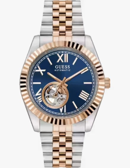 Guess Connoisseur Blue Round Mechanical Automatic Men's Watch,