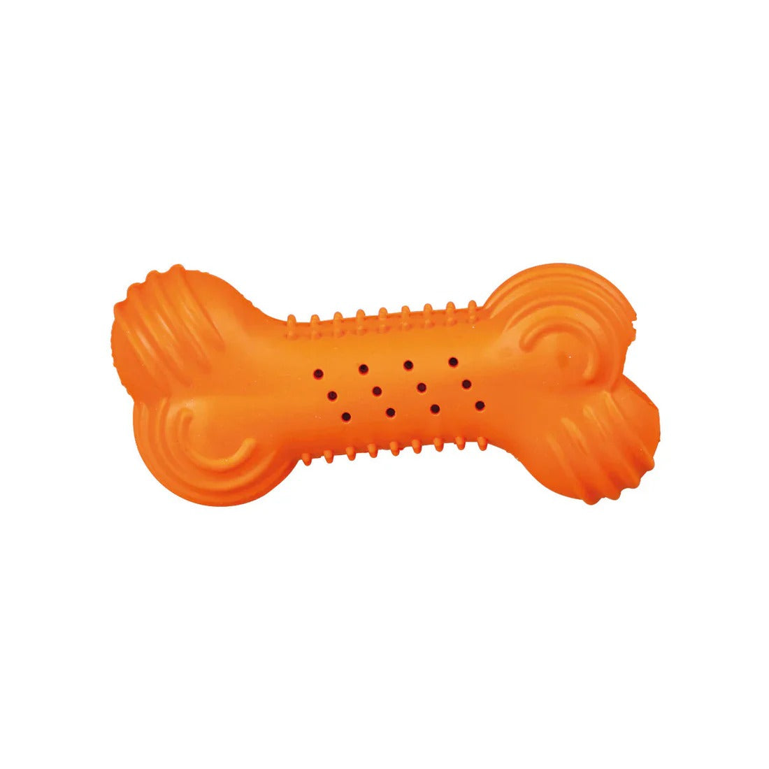 Trixie Natural Rubber Rustling Bone Toy for Dogs-Orange