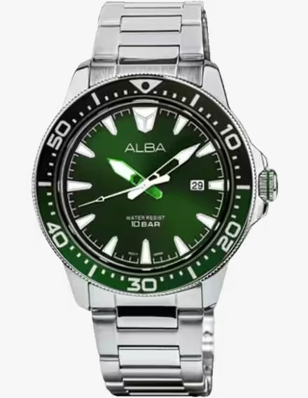 Alba Dark Green Dial Quartz Watch - AS9T93X1.