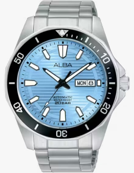Alba Mechanical Ice-Blue Patterned Dial Automatic Men's Watch AL4459.