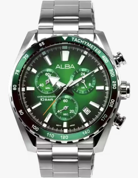 ALBA Green Dial Chronograph Men's Watch AX7007X1
