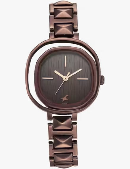 Fastrack Opulence Quartz Analog Brown Dial Metal Strap Watch,