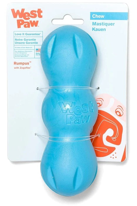 West Paw Zogoflex Rumpus Dog Chew Toy-Blue