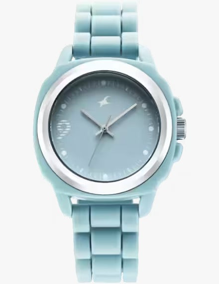 Fastrack Hype Bounce Quartz Analog Blue Dial Blue Silicone Strap Watch.