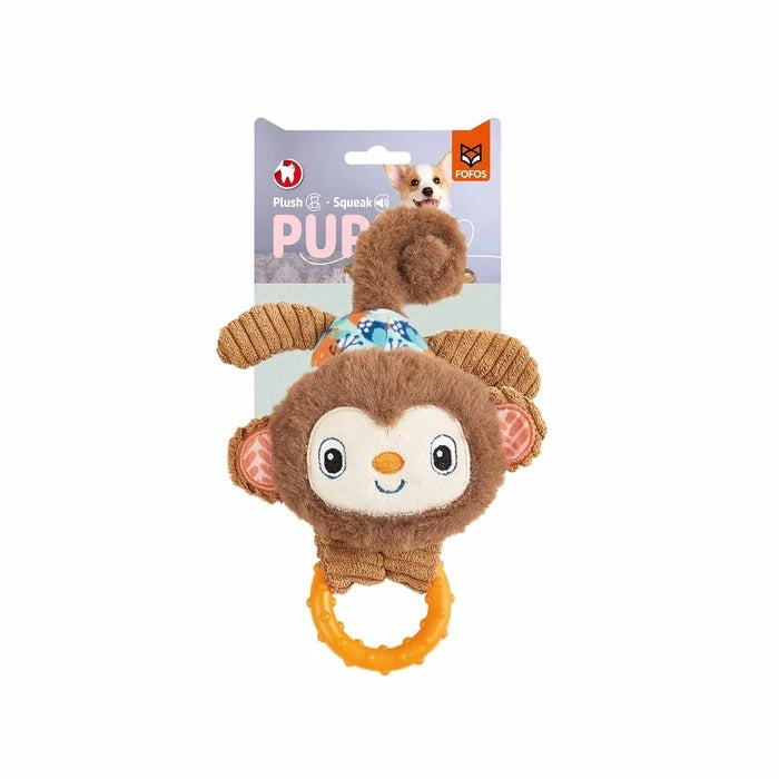Fofos Puppy Teething Squeaky Dog Toys-Brown
