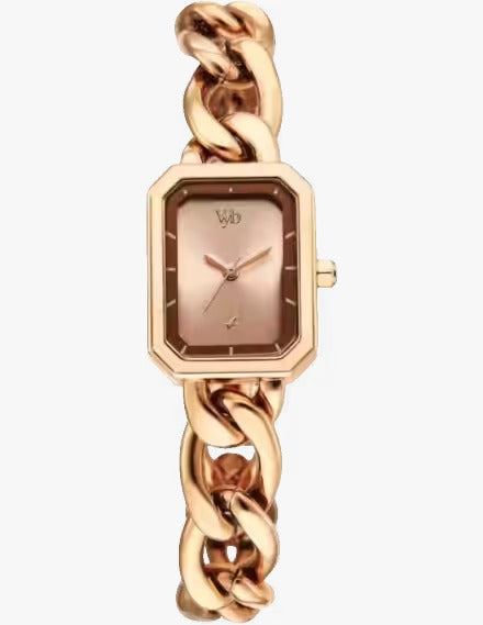 Fastrack Vyb Charmer Quartz Analog Rose Gold Dial Watch.