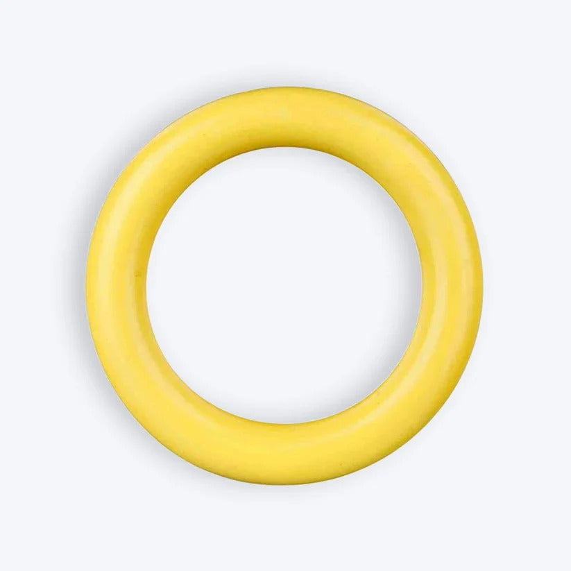 Trixie Ring Natural Rubber Fetch Dog Toy-Yellow