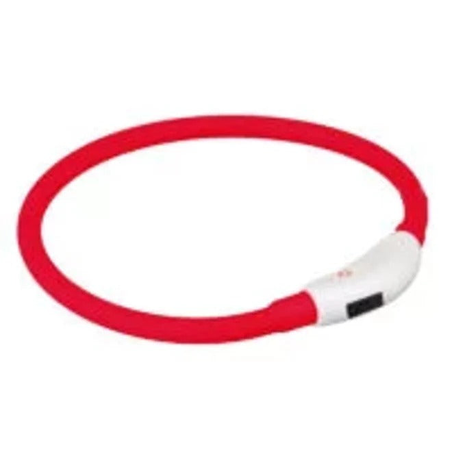 Trixie Usb Flash Light Ring Collar for Dogs-Red