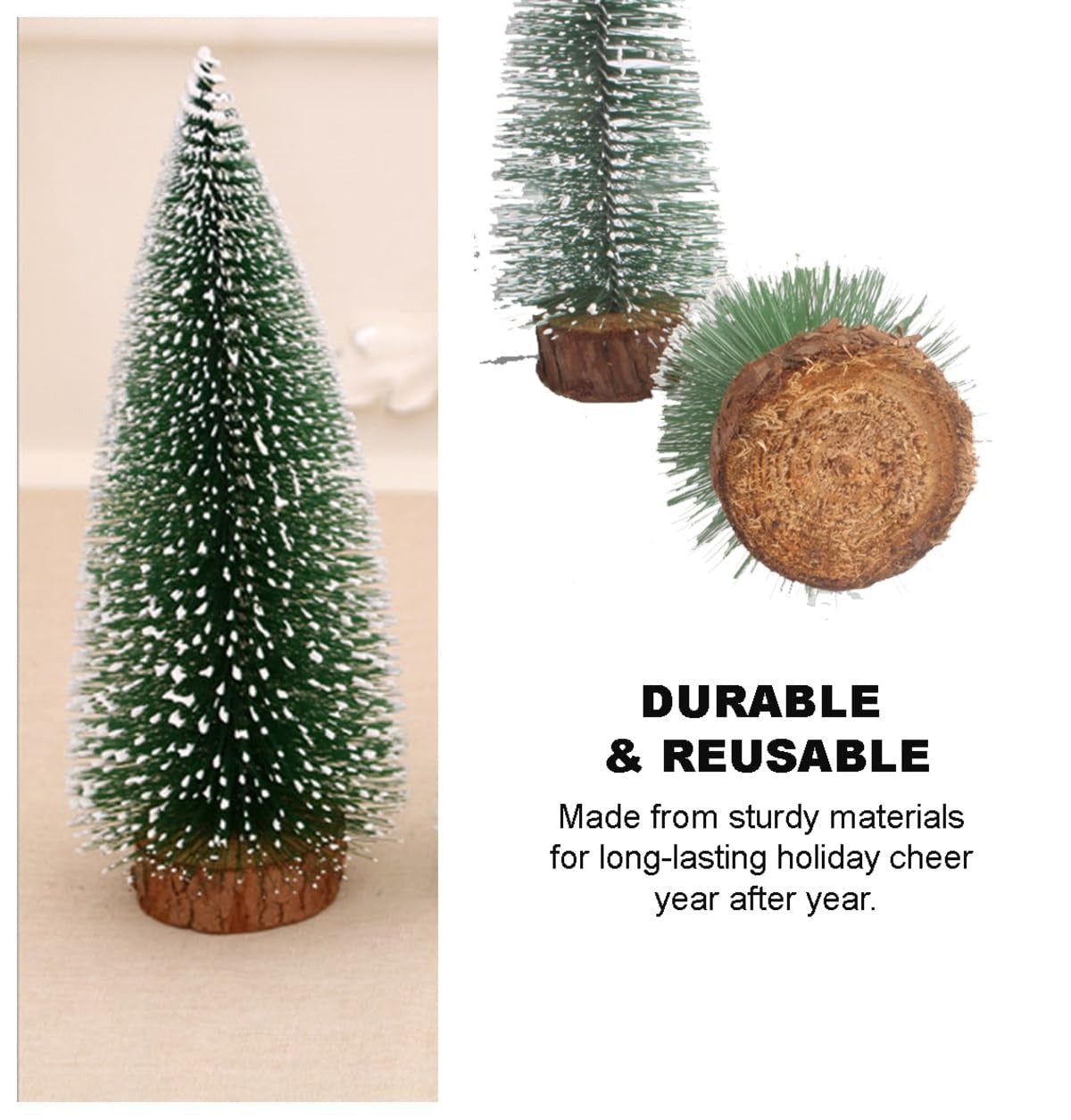 Christmas Tree Mini Snow-Covered  | Small Artificial Frosted Xmas Tree for Tabletop Holiday Decoration