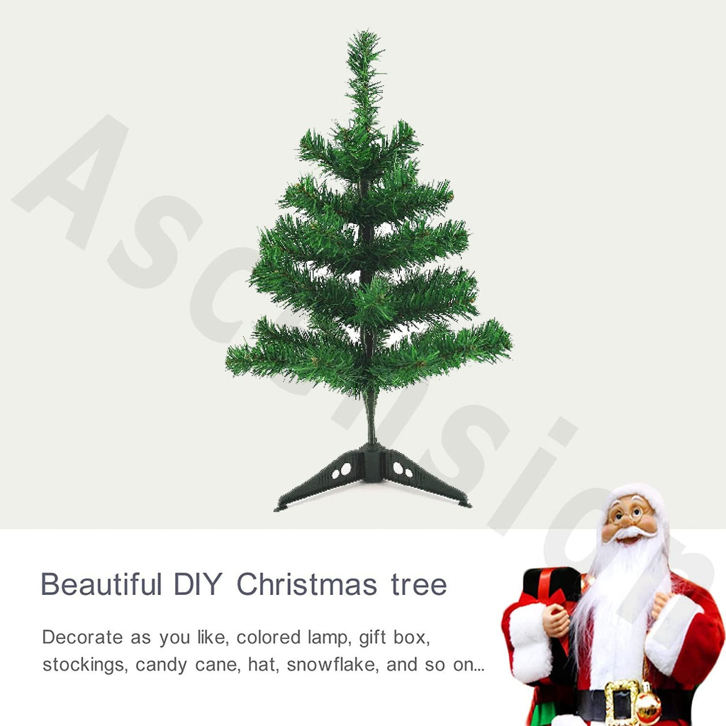 Christmas Artificial X-Mas Tree Decoration – 2 Feet | Mini Holiday Tabletop Christmas Tree | Festive Winter Decor for Home, Office & Parties