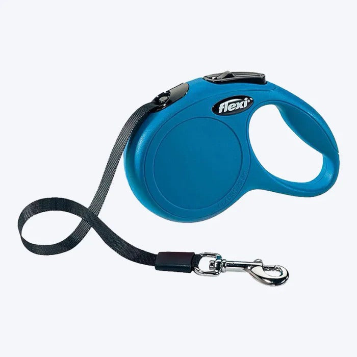 Flexi New Classic S Tape Retractable Dog Leash-Red-Blue