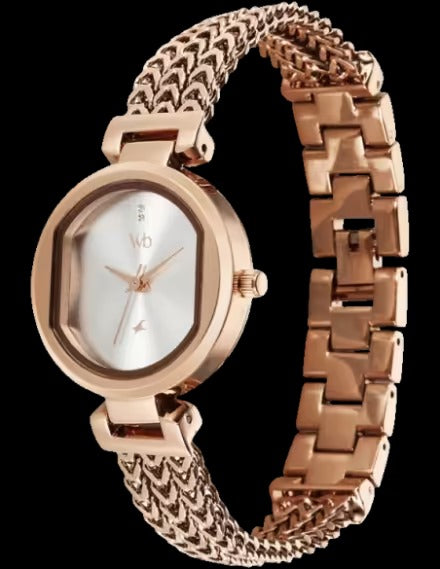 Fastrack Vyb 6.0 Seeker Quartz Silver Round Dial Women's Watch