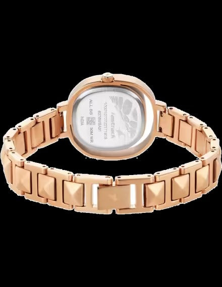 Fastrack Opulence Quartz Analog Rose Gold Dial Metal Strap Watch for Girls.