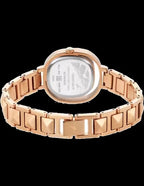 Fastrack Opulence Quartz Analog Rose Gold Dial Metal Strap Watch for Girls.