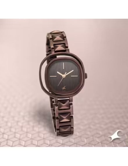 Fastrack Opulence Quartz Analog Brown Dial Metal Strap Watch for Girls