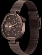 Fastrack Tik Tok 5.0 41.5 mm Brown Dial Stainless Steel Analogue Watch For Girls.