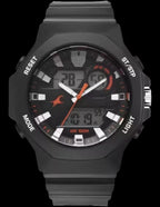 Fastrack Streetstyle Quartz Digital Black Dial Black PU Strap Watch