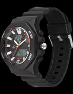 Fastrack Streetstyle Quartz Digital Black Dial Black PU Strap Watch