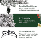 Christmas Tree |6-Foot Snow Flocked mas tree | Artificial Holiday Tree for Indoor Decoration | Perfect for Home, Office & Party Decor