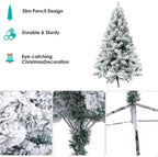 Christmas Tree |6-Foot Snow Flocked mas tree | Artificial Holiday Tree for Indoor Decoration | Perfect for Home, Office & Party Decor