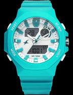 Fastrack Streetstyle Quartz Digital  Teal PU Strap Watch For Guys.