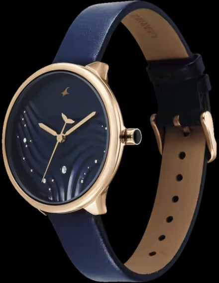 Fastrack Oceanyx Quartz Analog with Date Blue Dial Blue Strap Watch For Girls