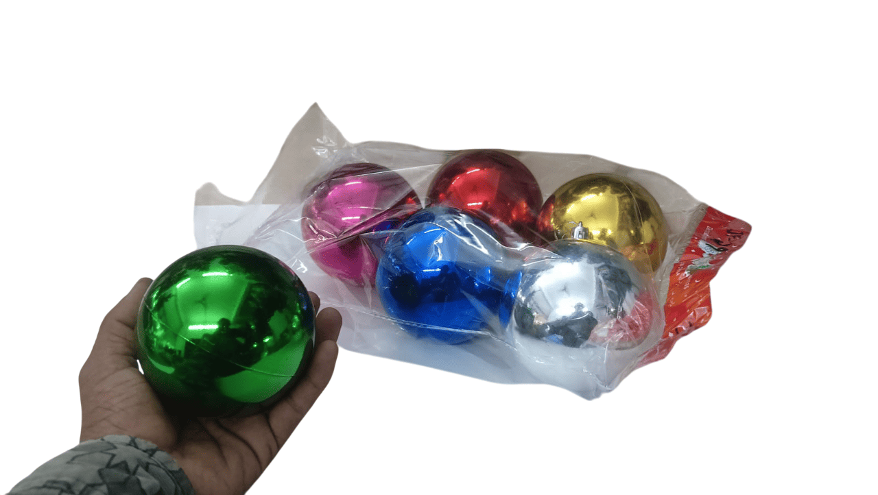 Christmas Multicolor  Plastic Balls | Holiday Tree Ornaments | Christmas Decorations for Indoor & Outdoor Use