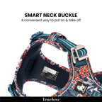 True Love Floral No Pull Pet Harness Cordura Fabric - Navy Blazer
