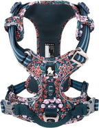 True Love Floral No Pull Pet Harness Cordura Fabric - Navy Blazer