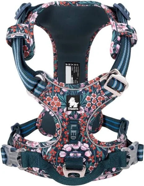 True Love Floral No Pull Pet Harness Cordura Fabric - Navy Blazer