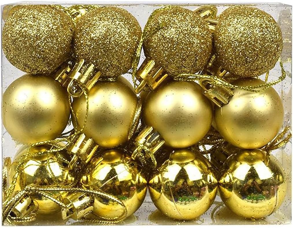 Christmas Tree Ornaments – Golden Balls | Festive Hanging Decorations for Holiday Celebration
