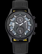 Fastrack Fastfit Quartz Analog with Day and Date Black Dial Leather Strap Watch for Guys.