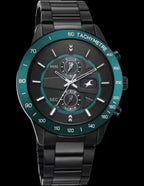 Fastrack Overdrive Quartz Chronograph Tachymeter Black Dial Black Stainless Steel Strap Watch