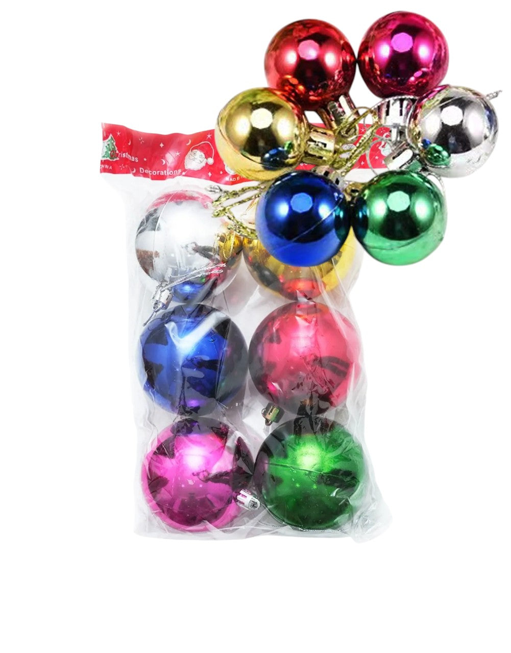 Christmas Tree Ornaments – Pack of 6 Balls | Hanging Decorations for Xmas Tree, Home & Party