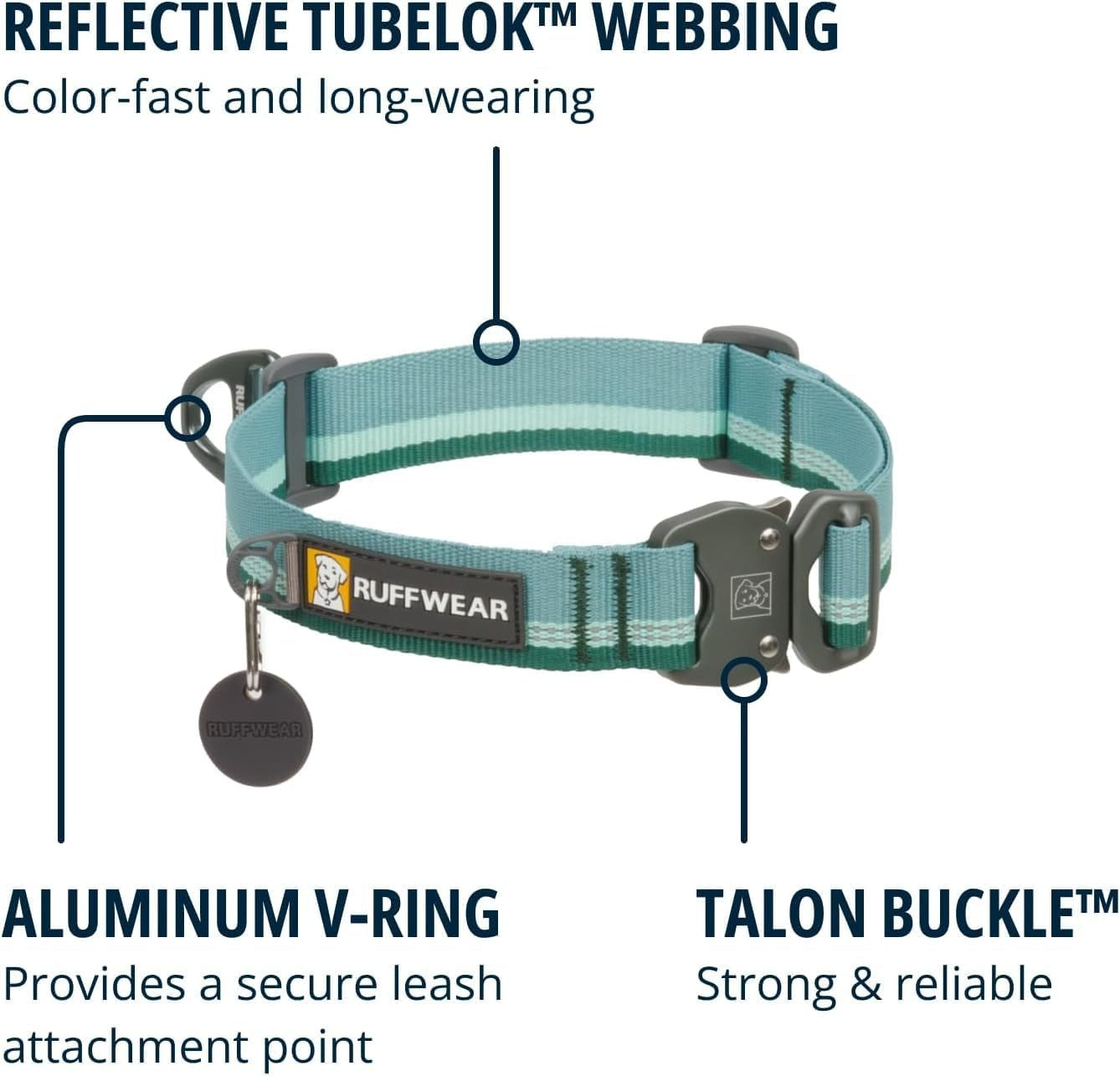 Ruffwear Top Rope Collar for Dogs-Seafoam