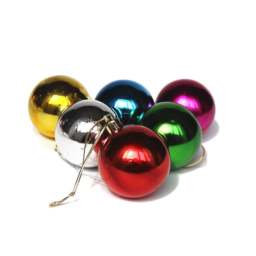 Christmas Tree Hanging Ornaments – 6 PCS, 4.5 CM | Mini Holiday Balls for Festive Decoration