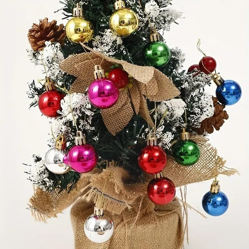 Christmas Tree Hanging Ornaments – 6 PCS, 4.5 CM | Mini Holiday Balls for Festive Decoration